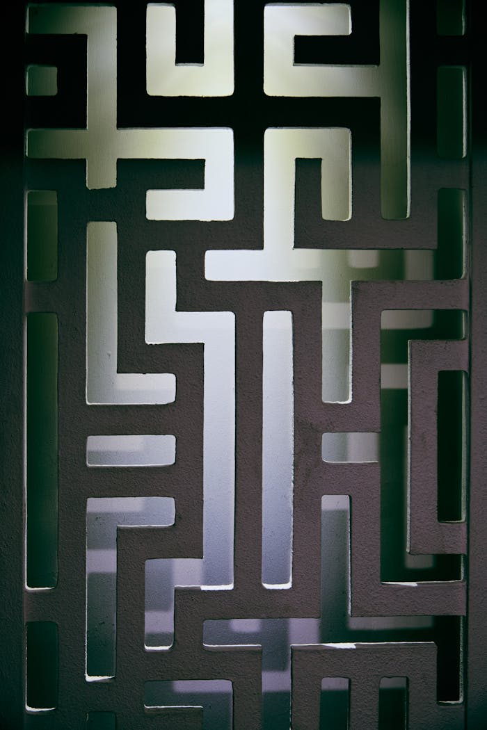 A modern abstract panel with geometric patterns, offering a stylish design element.